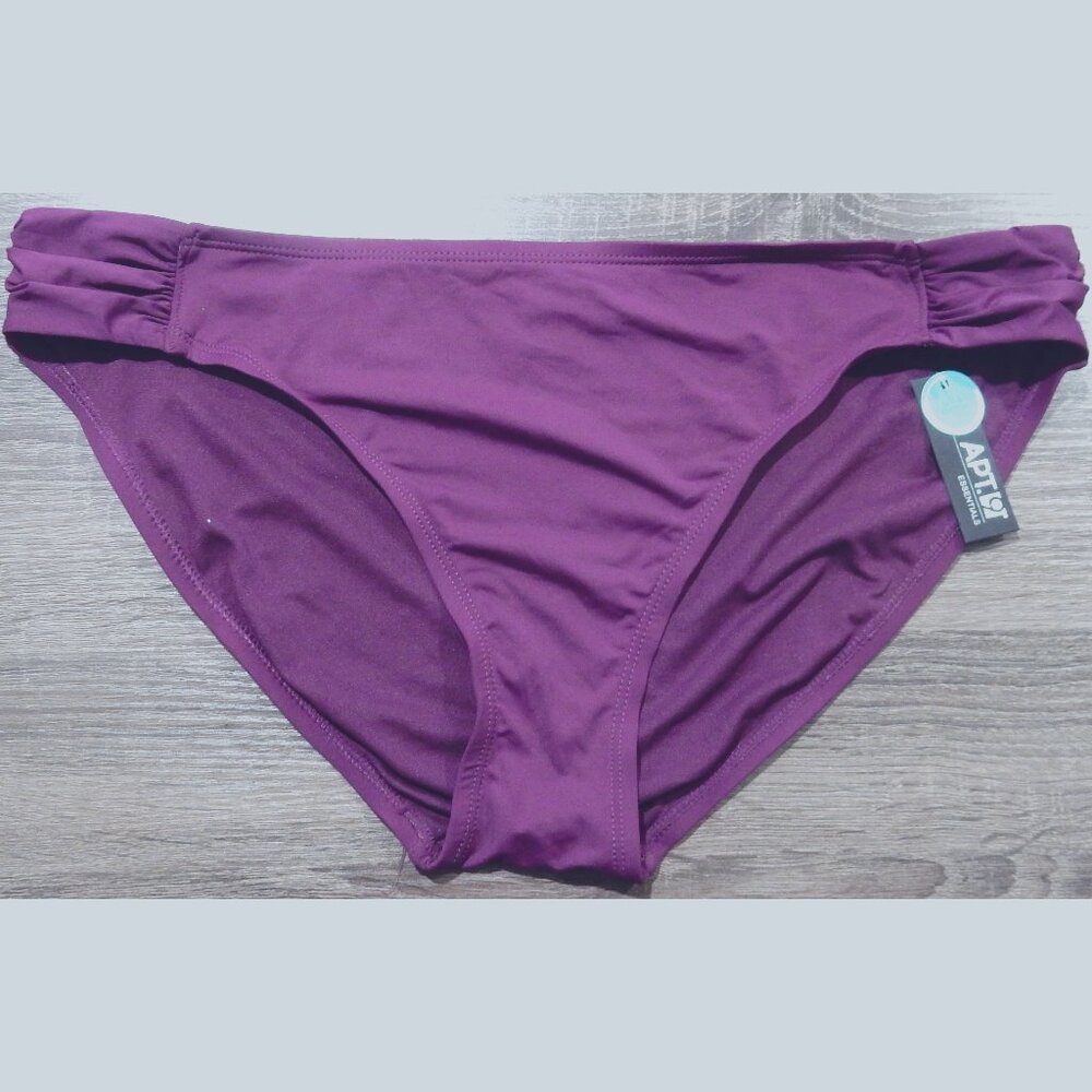 NWT - APT 9 SIDE TAB BIKINI BOTTOM - XXL - EGGPLANT